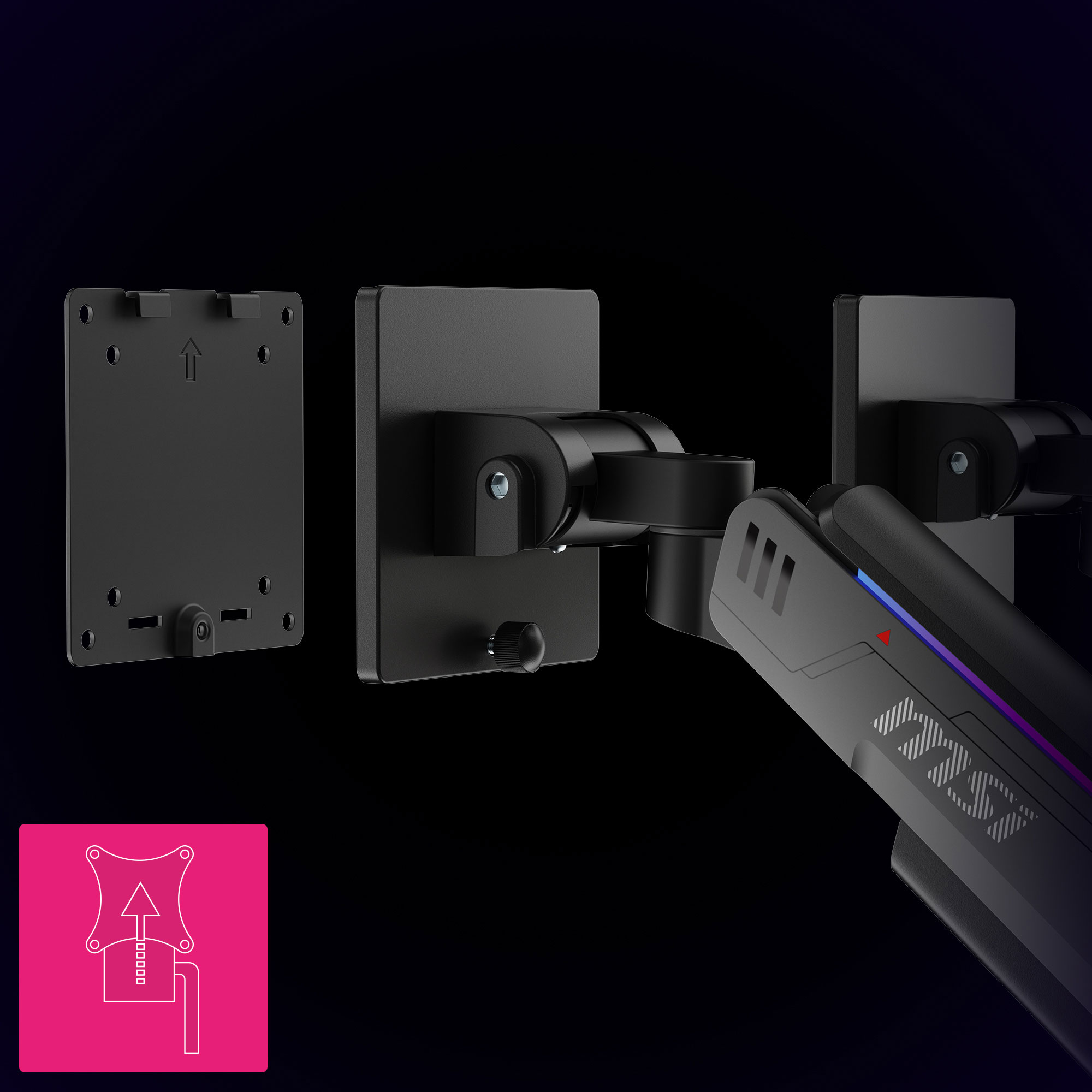 MSI MPG MT201DR - Premium RGB Dual Monitor Stand Arms, 17-35
